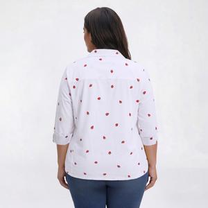 Plus Size Emily Daniels Strawberry Knit To Fit Casual Button Down alternate view